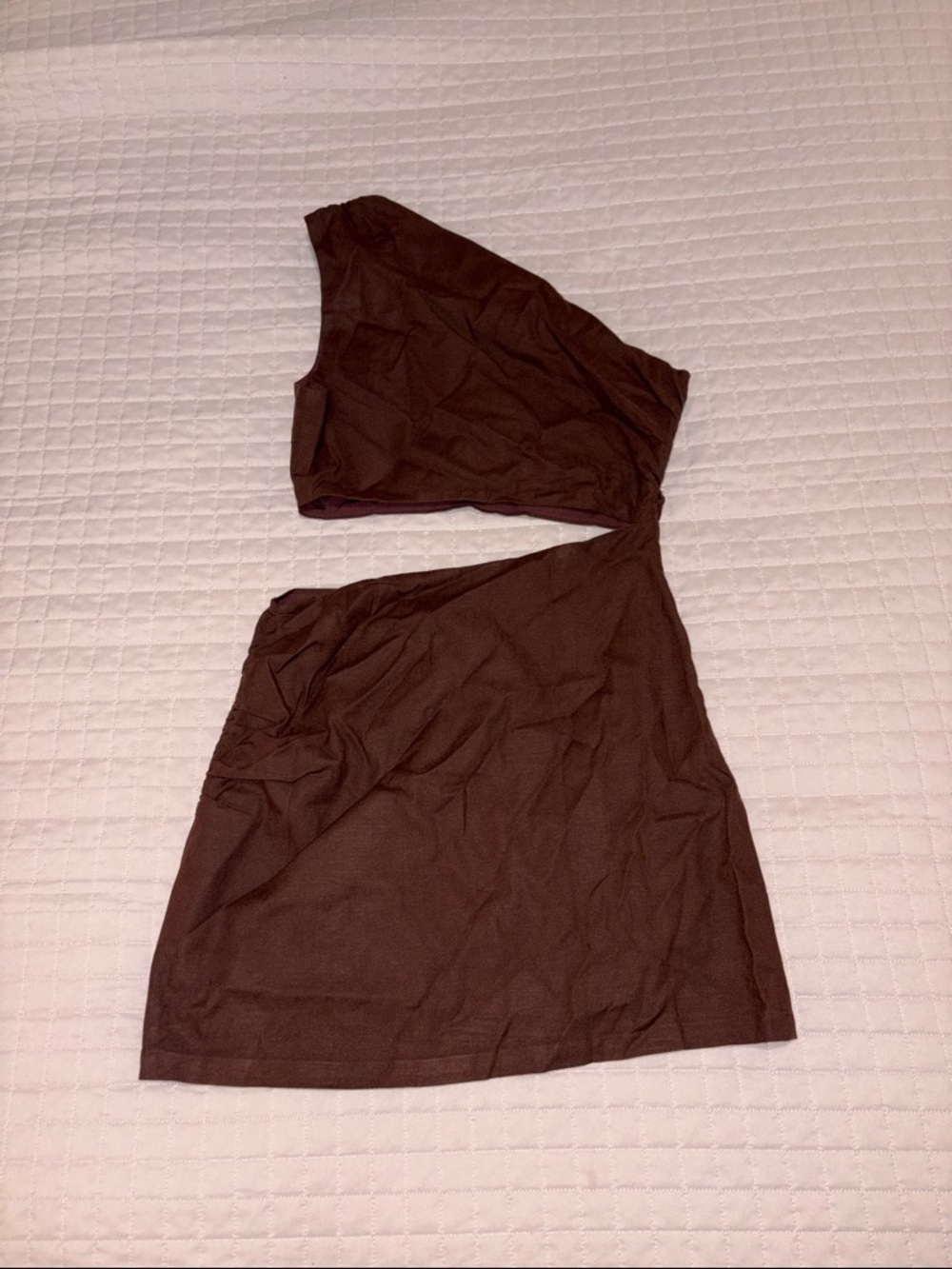 Riot Swim Brown One Shoulder Cutout Dress SZ S NWT - Picture 2 of 4